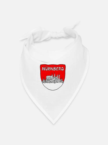 Nürnberg Silhouette Wappen - Bandana Dreieckstuch - Weiß