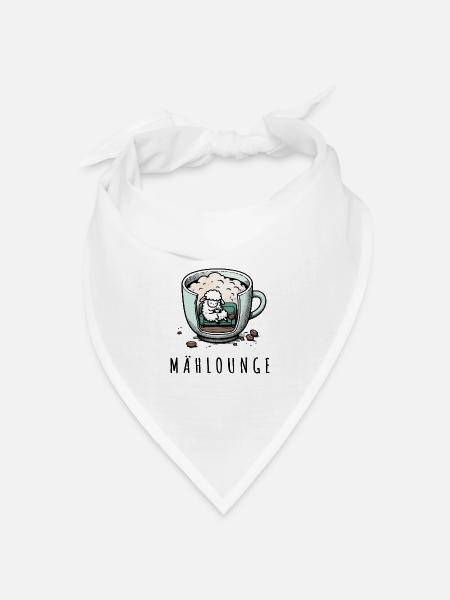 mählounge melange schaf lounge wortspiel kaffee - Bandana Dreieckstuch - Weiß