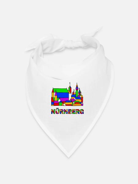 Nürnberg - Burg - Pop-Art - Bandana Dreieckstuch - Weiß