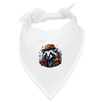 Dachs / Nagetier / Tier / Streifen / Wild - Bandana Dreieckstuch - Weiß - Vorne