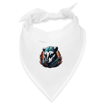 Dachs / Nagetier / Tier / Streifen / Wild - Bandana Dreieckstuch - Weiß - Vorne