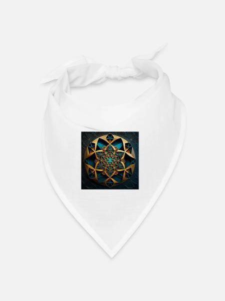 Heilige Geometrie - Bandana Dreieckstuch - Weiß