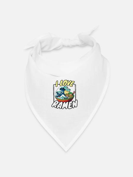 Ich liebe Ramen - Bandana Dreieckstuch - Weiß