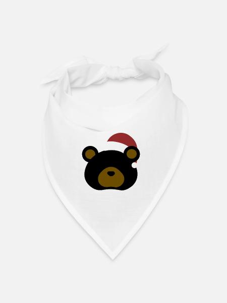Black bear- Christmas edition - Bandana Dreieckstuch - Weiß