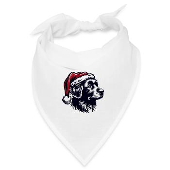 HUND FROHE WEIHNACHTEN FAMILIE HAUSTIER LIEBE HERZ - Bandana Dreieckstuch - Weiß - Vorne