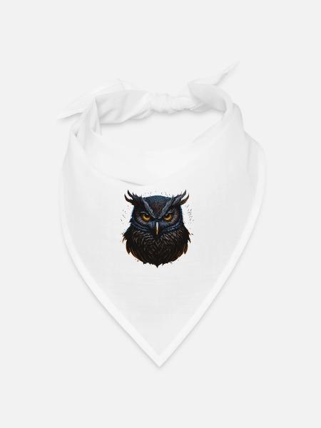 Cute Owls Face - Bandana Dreieckstuch - Weiß