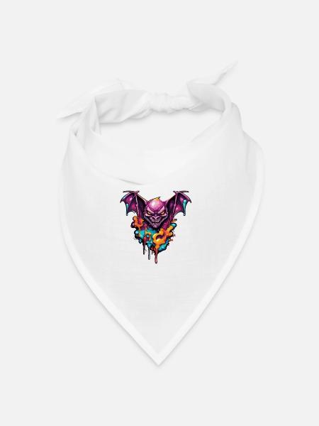 Fledermaus / Vampir / Dracula / Tier / Halloween - Bandana Dreieckstuch - Weiß