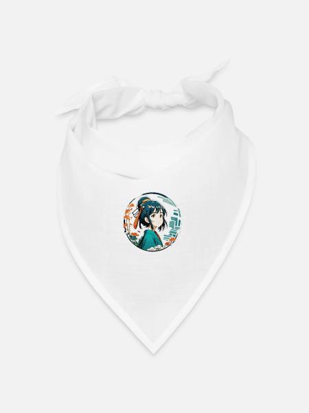 Anime / Comic / Japanisch / Zeichentrick / Cartoon - Bandana Dreieckstuch - Weiß