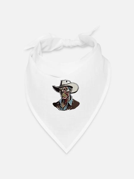 Cowboy / Wilde Westen / Wüste / Lasso / Rodeo - Bandana Dreieckstuch - Weiß