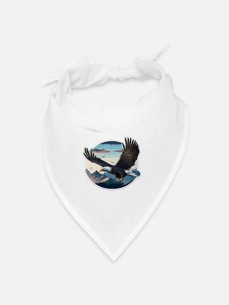 Majestätischer Adler - Bandana Dreieckstuch - Weiß
