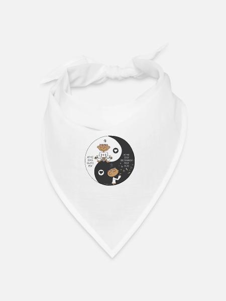 Yin Yang - Bandana Dreieckstuch - Weiß