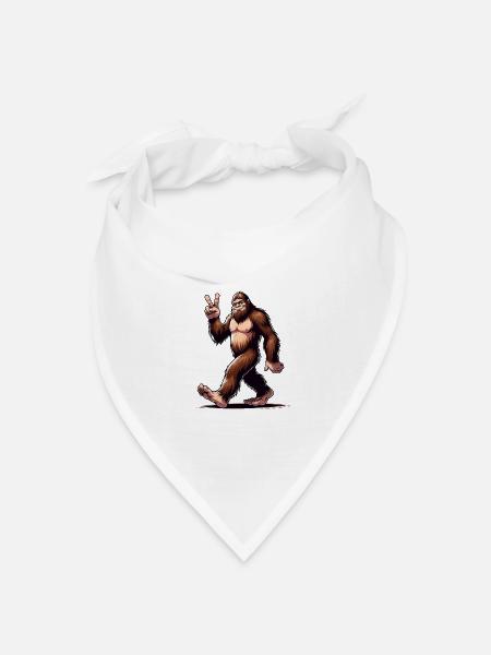 Fröhliches Bigfoot-Wandern - Bandana Dreieckstuch - Weiß