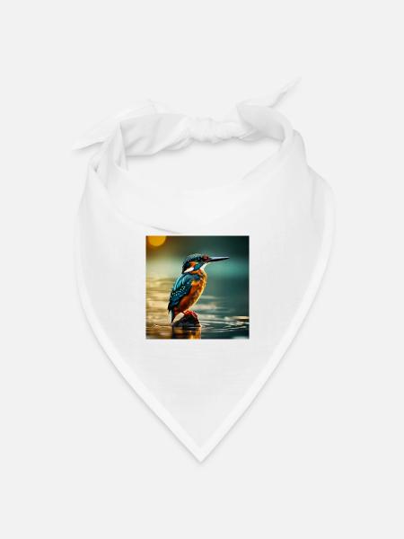 Eisvogel - Bandana Dreieckstuch - Weiß