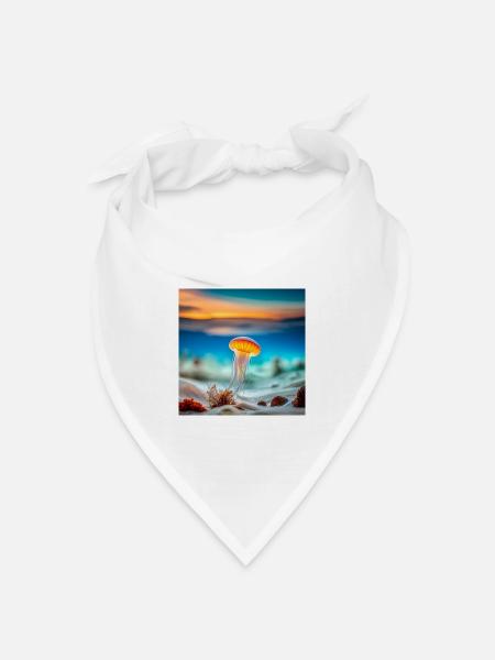 Qualle - Bandana Dreieckstuch - Weiß