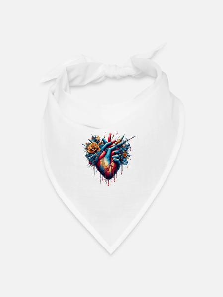 Anti-Kriegs-Herz - Bandana Dreieckstuch - Weiß