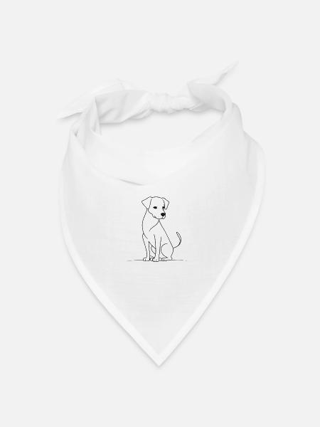 Elegante Hundelinien - Bandana Dreieckstuch - Weiß