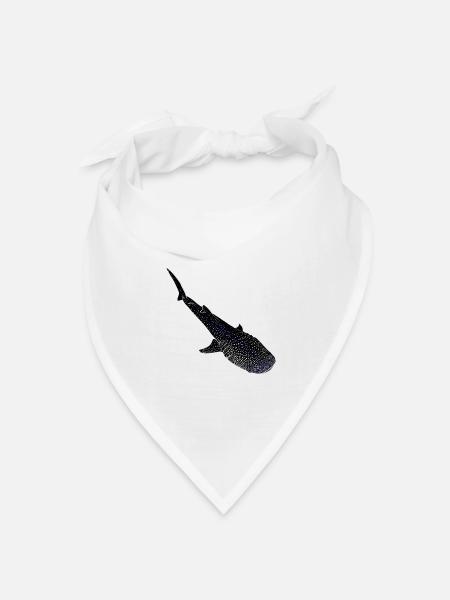 Walhai Leuchtende Silhouette - Bandana Dreieckstuch - Weiß