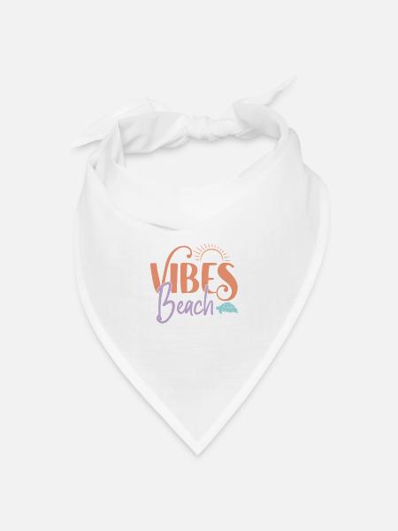 Strand-Vibes - Bandana Dreieckstuch - Weiß