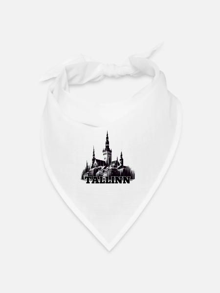 Tallinn Hauptstadt Estland Baltikum Geschenk - Bandana Dreieckstuch - Weiß