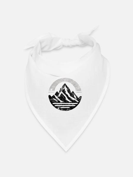 Vintage Schwarzer Berg - Bandana Dreieckstuch - Weiß