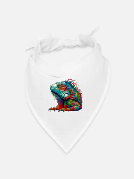 Leguan - Bandana Dreieckstuch - Weiß