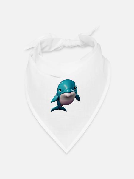 Delphin Mädchen - Bandana Dreieckstuch - Weiß