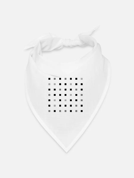 Quadrateraster - Bandana Dreieckstuch - Weiß