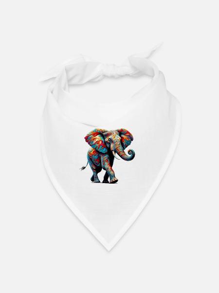 Elefant - Bandana Dreieckstuch - Weiß