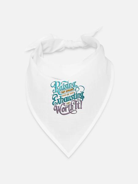 Die Erziehung winziger Menschen ist anstrengend, aber es lohnt sich! - Bandana Dreieckstuch - Weiß
