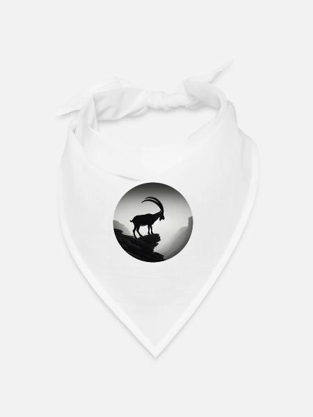 Steinbock - Bandana Dreieckstuch - Weiß