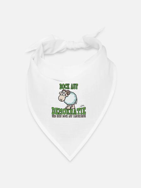 Bock auf Demokratie - Bandana Dreieckstuch - Weiß