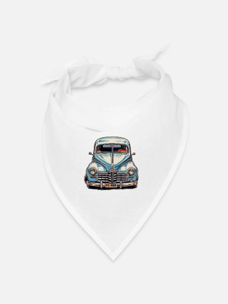 Auto / Fahrzeug / PKW / Mobil / Old Timer / fahren - Bandana Dreieckstuch - Weiß