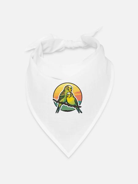Papa Wellensittich Vater Sohn Wellensittiche - Bandana Dreieckstuch - Weiß