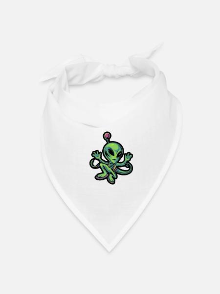 Alien Design 1 - Bandana Dreieckstuch - Weiß