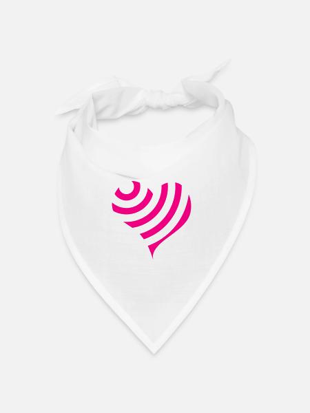 Herz - Bandana Dreieckstuch - Weiß