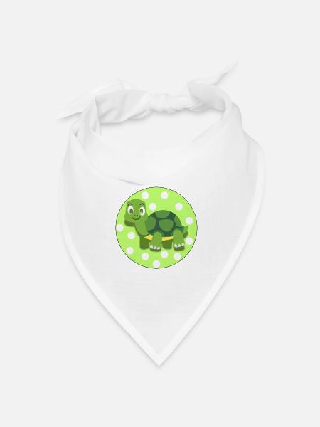 Süße Schildkröte – Weiches Tierillustrations-T-Shirt - Bandana Dreieckstuch - Weiß