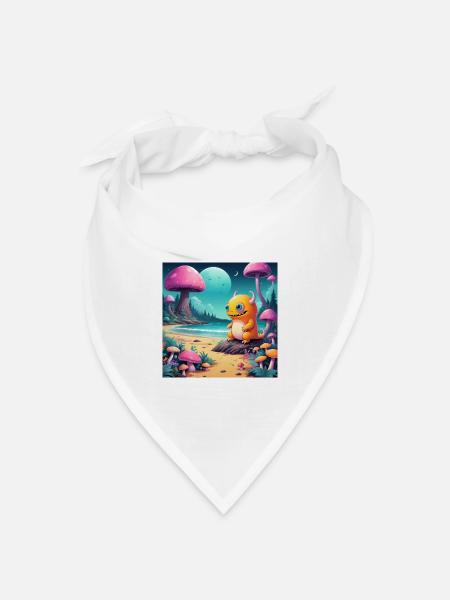 Kleines Monster am Märchenstrand - Bandana Dreieckstuch - Weiß