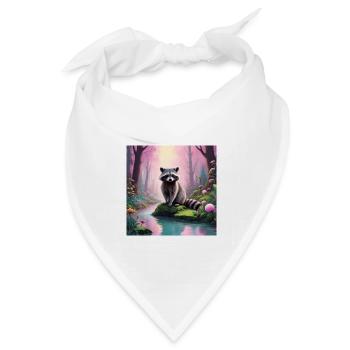 Waschbär - Bandana Dreieckstuch - Weiß - Vorne