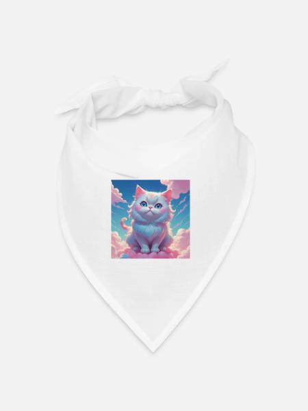 Kätzchen - Bandana Dreieckstuch - Weiß