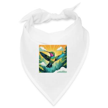 Kolibri - Bandana Dreieckstuch - Weiß - Vorne