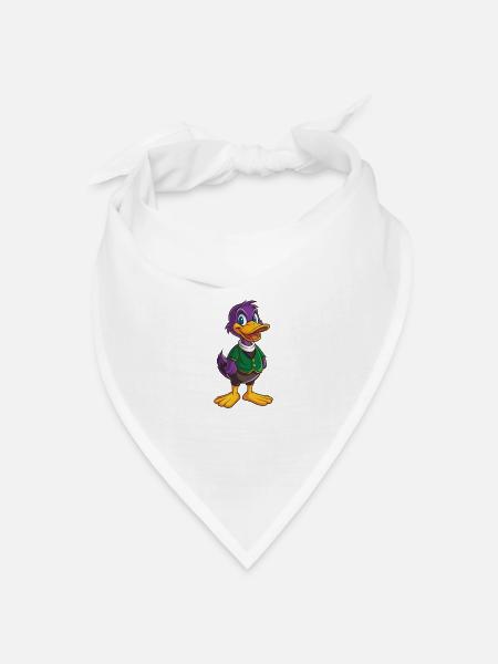 Ente Lustige Kawaii Cartoon Figur Clipart - Bandana Dreieckstuch - Weiß