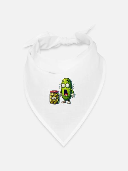 Lustiges Gurken Design - Bandana Dreieckstuch - Weiß