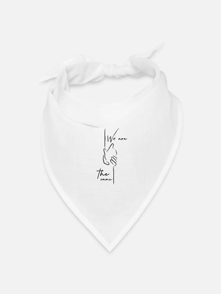 Minimalistische Handzeichnung mit Linie - Bandana Dreieckstuch - Weiß