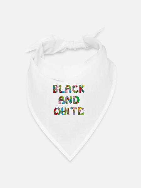 Schwarz-weiß, aber in Farbe - Bandana Dreieckstuch - Weiß