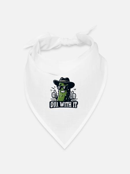Coole Dillgurke Wortspiel "Dill dazu" lustige Gurke - Bandana Dreieckstuch - Weiß