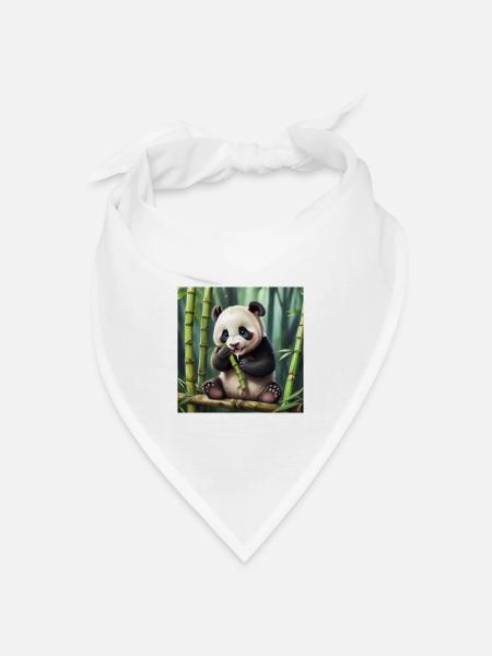 Panda - Bandana Dreieckstuch - Weiß