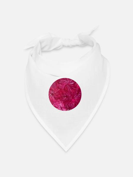 Handgemalt- handgemalt von Martina Eßer - Bandana Dreieckstuch - Weiß