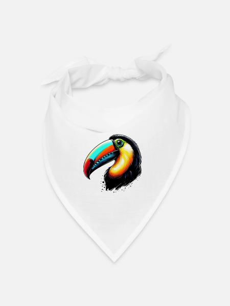 Tukan - Bandana Dreieckstuch - Weiß