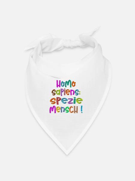SPEZIE MENSCH - Etymologie - Bandana Dreieckstuch - Weiß
