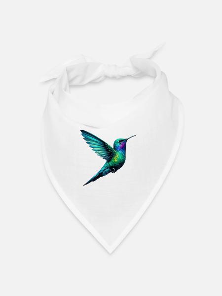 Kolibri - Bandana Dreieckstuch - Weiß